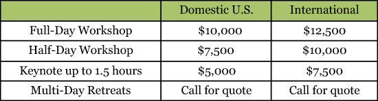 Keynote Topics and Fee Schedule